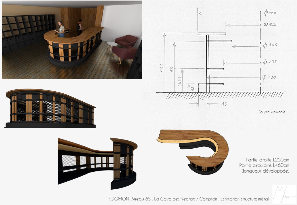 Conception d'un comptoir . Arreau